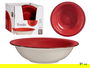Vessia Plato Hondo de Gres Rojo con Borde, 21 cm, 21x5.5x21 cm (Set de 24)