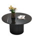 DKD Home Decor Mesa de Centro de Mármol y Madera Negra 80x80x42 cm