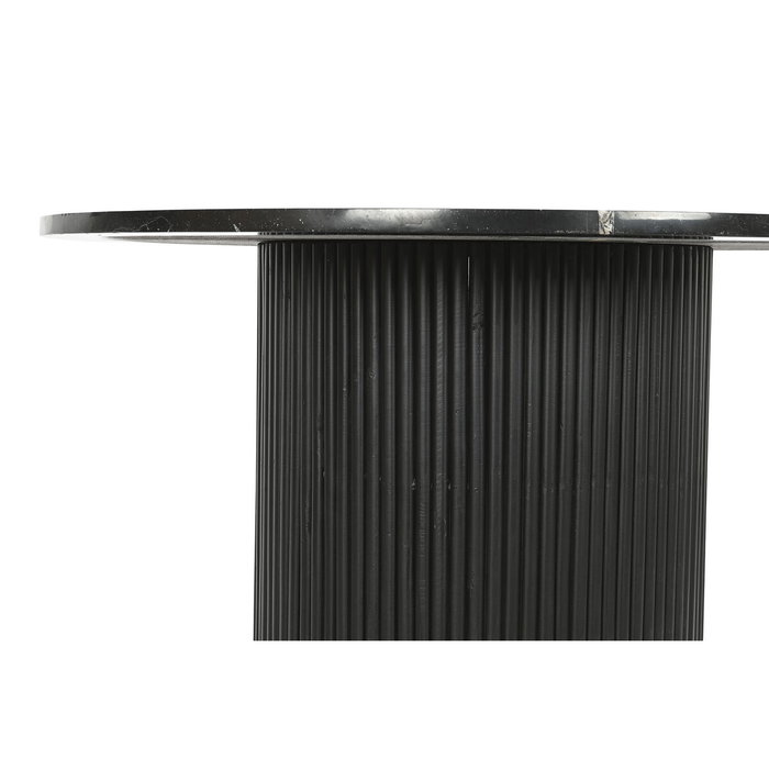 DKD Home Decor Mesa de Centro de Mármol y Madera Negra 80x80x42 cm