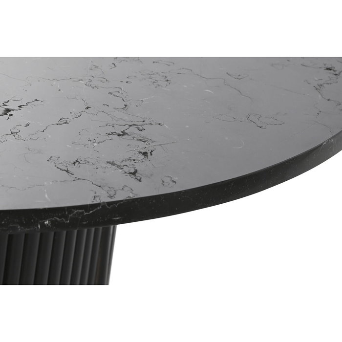 DKD Home Decor Mesa de Centro de Mármol y Madera Negra 80x80x42 cm