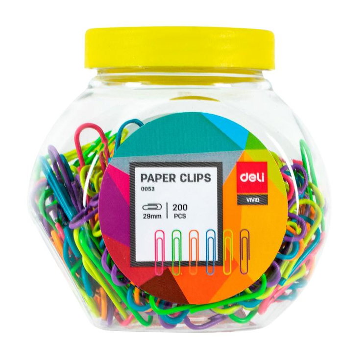 Deli Clips Niquelados de Colores 29 mm (200 unidades) Deli Clips Niquelados de Colores 29 mm (200 unidades)