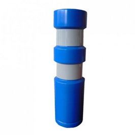 Duver Baliza Plástico Reflectante Azul 200x750 mm con Llave 390.4, Taco y Broca 14 mm