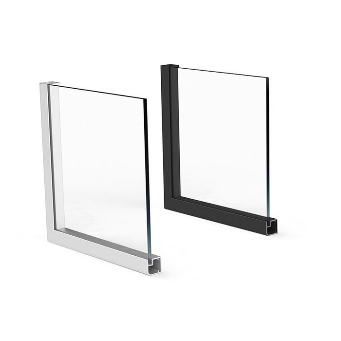 HERRAJES ALK Nadir.2020 Perfil Aluminio 3,25M Plata Mate Para Hacer Vitrinas Sin Junquillo