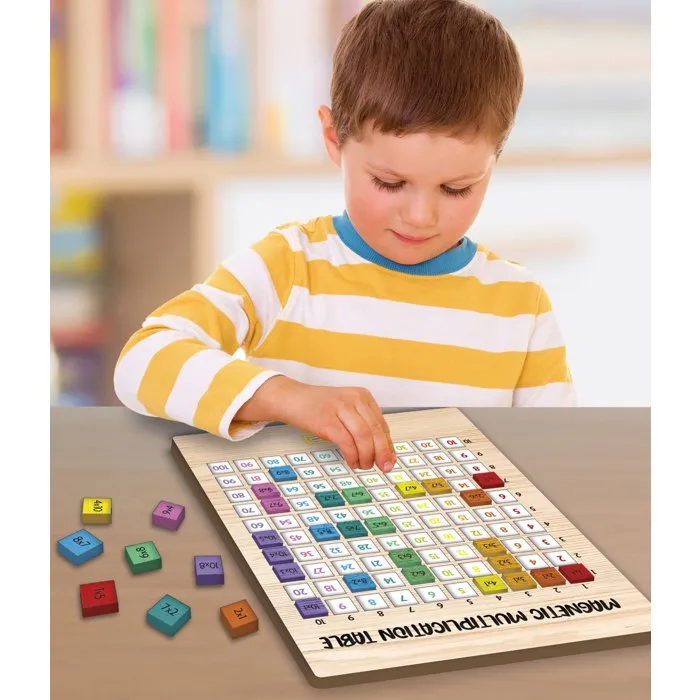 Liscianigiochi - Talents School - Tabla de Multiplicar Magnética de Madera - Juego Educativo y de Aprendizaje - Para niños a partir de 6 años - LIS8008324108145
