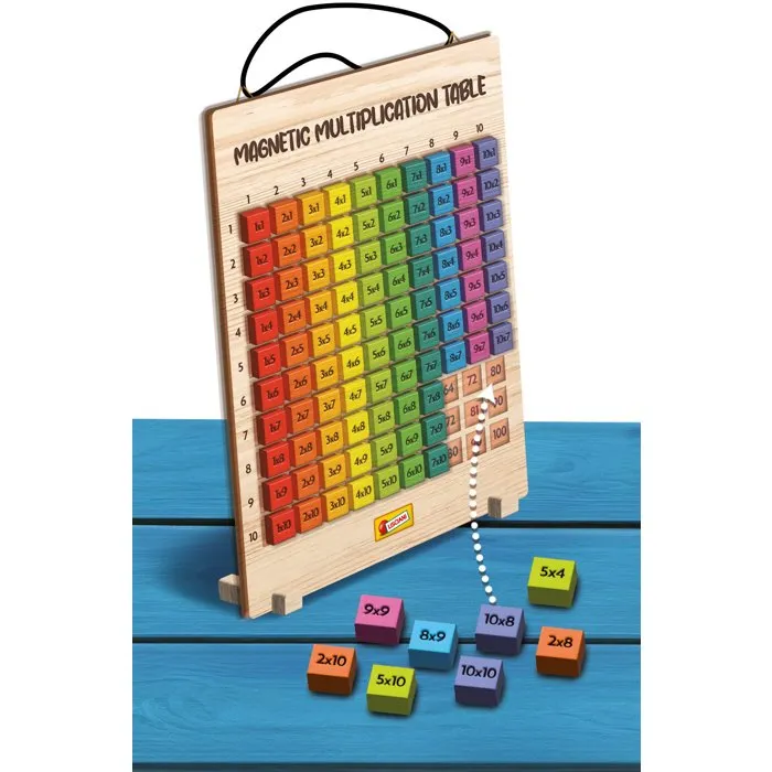 Liscianigiochi - Talents School - Tabla de Multiplicar Magnética de Madera - Juego Educativo y de Aprendizaje - Para niños a partir de 6 años - LIS8008324108145