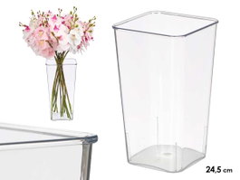 GIFTDECOR Jarrón Aparenza Cuadrado Acrílico Transparente 24,5cm