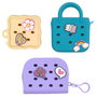 The Concept Factory Monedero Pequeño Silicona Con Charms Lila, Crema, Turquesa