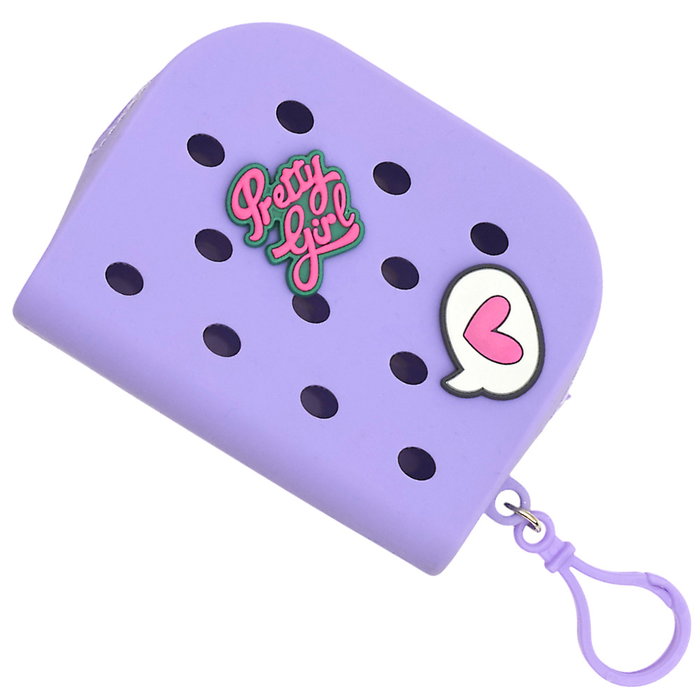 The Concept Factory Monedero Pequeño Silicona Con Charms Lila, Crema, Turquesa