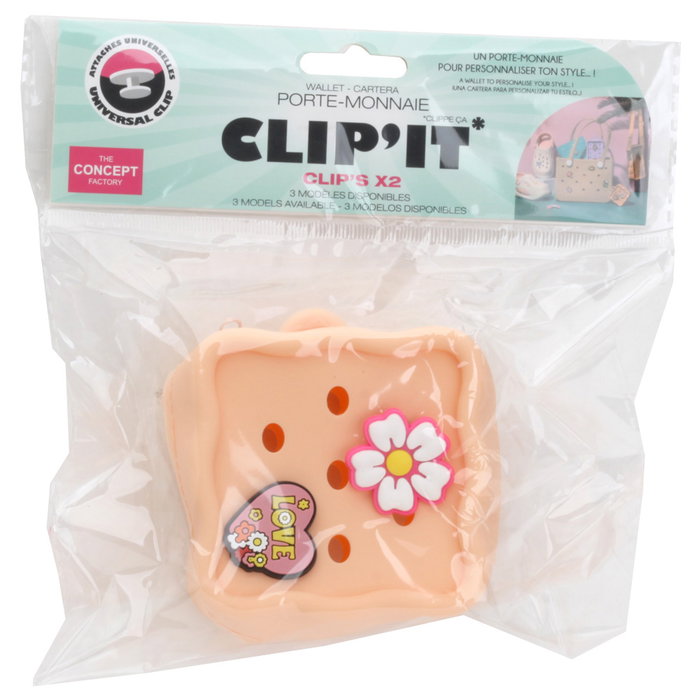 The Concept Factory Monedero Pequeño Silicona Con Charms Lila, Crema, Turquesa