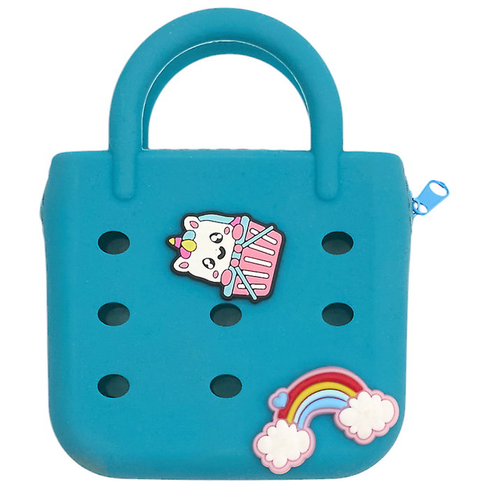 The Concept Factory Monedero Pequeño Silicona Con Charms Lila, Crema, Turquesa