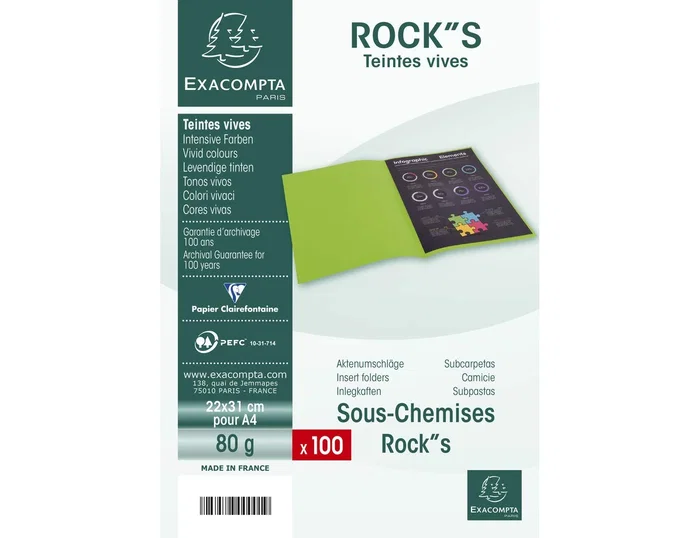 Exacompta Subcarpeta Rock's A4 Fucsia 80g