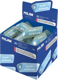MILAN Caja de 30 gomas de borrar Prisma Cristal