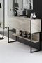 Hanah Home Tocador Travertino y Negro 120cm x 80cm x 30cm Elegante y Duradero Fabricado en Tablero de Partículas Melamina