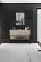 Hanah Home Tocador Travertino y Negro 120cm x 80cm x 30cm Elegante y Duradero Fabricado en Tablero de Partículas Melamina