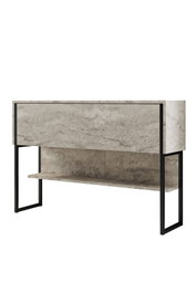 Hanah Home Tocador Travertino y Negro 120cm x 80cm x 30cm Elegante y Duradero Fabricado en Tablero de Partículas Melamina