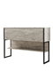 Hanah Home Tocador Travertino y Negro 120cm x 80cm x 30cm Elegante y Duradero Fabricado en Tablero de Partículas Melamina