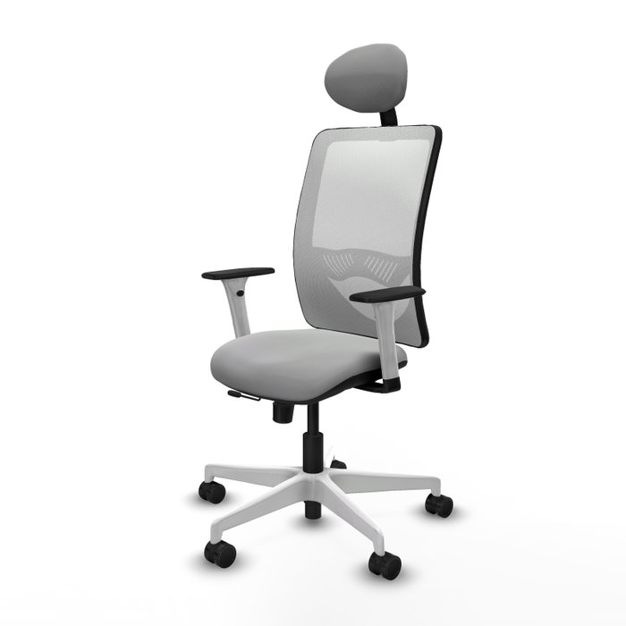 PIQUERAS Y CRESPO Silla de oficina Zulema con mecanismo Sincro/Traslack, Gris claro y Blanco PIQUERAS Y CRESPO Silla de oficina Zulema con mecanismo Sincro/Traslack, Gris claro y Blanco