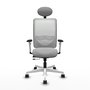 PIQUERAS Y CRESPO Silla de oficina Zulema con mecanismo Sincro/Traslack, Gris claro y Blanco