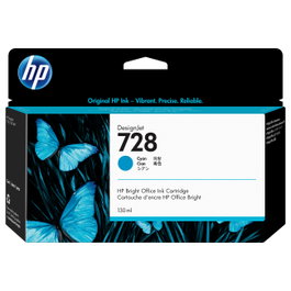 HP Cartucho de tinta 728 Cian 130 ml (F9J67A)