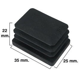 MAURER Contera Rectangular Negra 25x35mm, Blister de 4 piezas