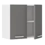 Ultra Mueble de cocina alto L 60 cm Gris Gabinete con 2 puertas 1 estante Roble oscuro