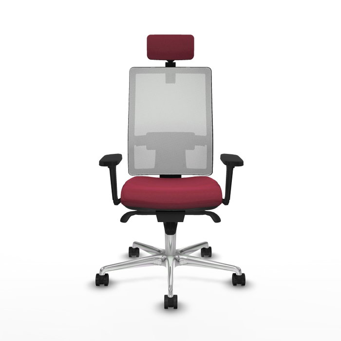 PIQUERAS Y CRESPO Silla de oficina Horna con mecanismo Sincro, Granate y Blanco PIQUERAS Y CRESPO Silla de oficina Horna con mecanismo Sincro, Granate y Blanco