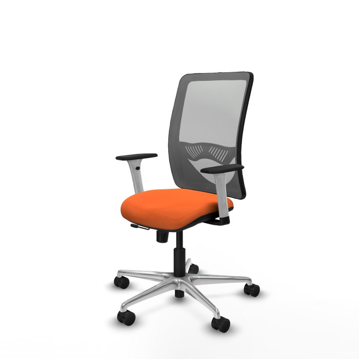 PIQUERAS Y CRESPO Silla de oficina Zulema con mecanismo Sincro/Traslack, Tela Naranja y Malla Gris PIQUERAS Y CRESPO Silla de oficina Zulema con mecanismo Sincro/Traslack, Tela Naranja y Malla Gris
