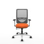 PIQUERAS Y CRESPO Silla de oficina Zulema con mecanismo Sincro/Traslack, Tela Naranja y Malla Gris