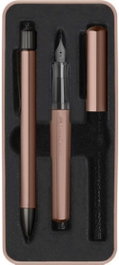 FABER-CASTELL Set de estilográfica M y bolígrafo Hexo color bronce mate