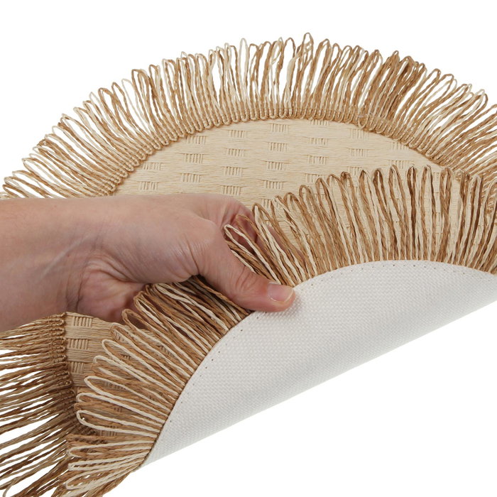 Versa Salvamantel Reversible Natural 38x38 cm - Papel, Poliéster, Algodón, Cáscara de Maíz (6 Unidades)