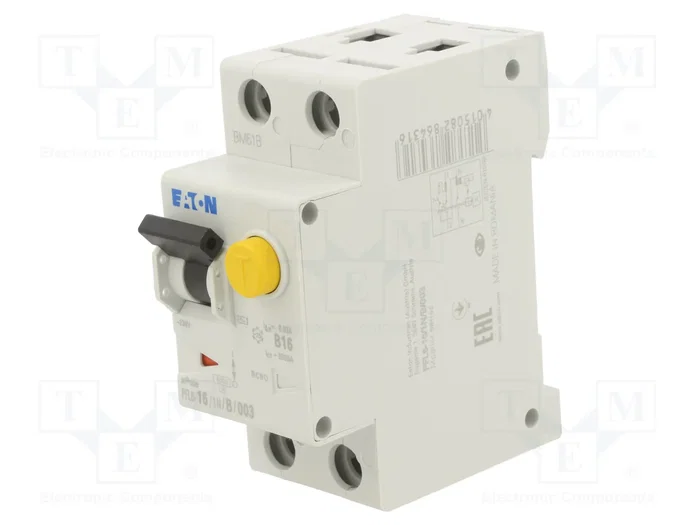 EATON ELECTRIC PFL6-16/1N/B/003 RCBO 16A 30mA 230VAC 1+N EATON ELECTRIC PFL6-16/1N/B/003 RCBO 16A 30mA 230VAC 1+N