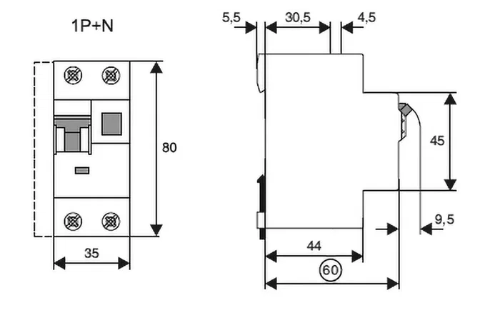 EATON ELECTRIC PFL6-16/1N/B/003 RCBO 16A 30mA 230VAC 1+N EATON ELECTRIC PFL6-16/1N/B/003 RCBO 16A 30mA 230VAC 1+N