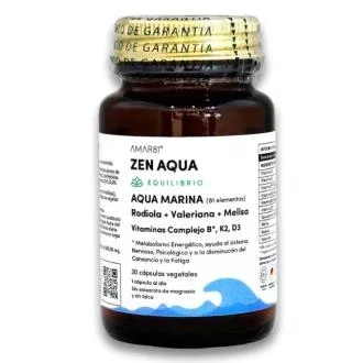 AMAR81 Zen Aqua 30 Cápsulas - Complemento para el Sistema Nervioso, Reduce Cansancio y Fatiga con Vitaminas B y D3