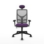 PIQUERAS Y CRESPO Silla de oficina Motilla con mecanismo Sincro/Traslack Morado y Gris