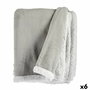 Manta Gift Decor Blanco Gris claro 130 x 1 x 170 cm (6 Unidades)