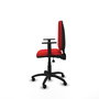 Silla de oficina Aýna con mecanismo Asincro tapizada con Similpiel color Rojo. Equipada con Base poliamida negra, Brazos 1D y Ruedas de parqué