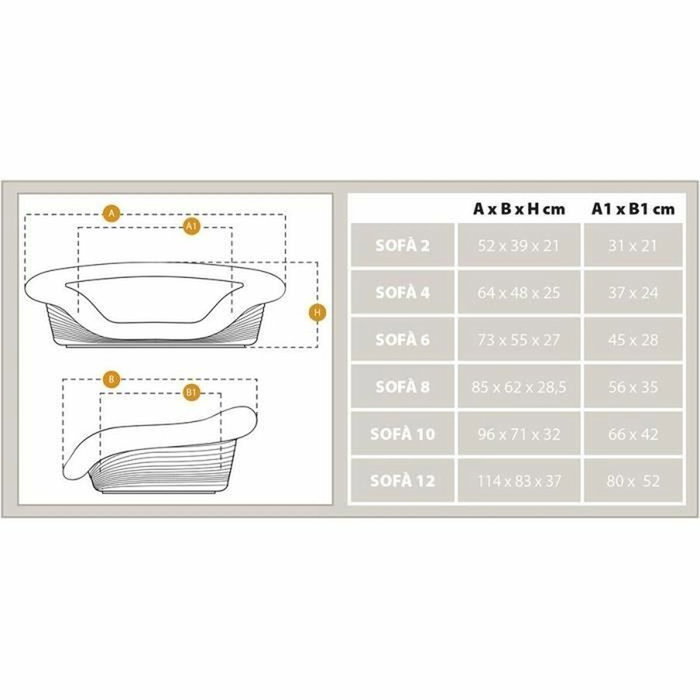 Ferplast Sofa 2 Cama con cojín estampado Dove Grey