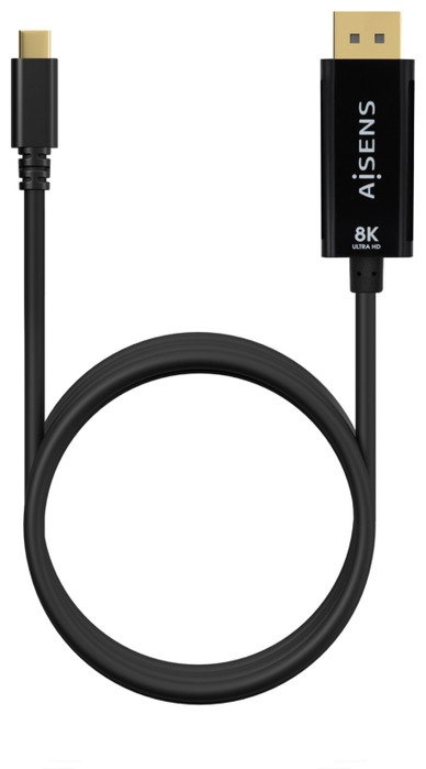 Aisens Cable Conversor USB-C a DisplayPort 8K@60Hz, 1.8m, Negro