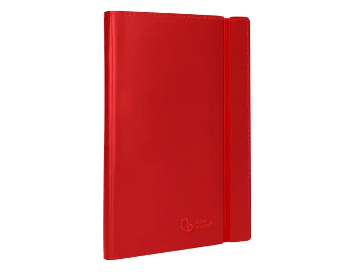 Liderpapel Libreta Similpiel A7 120 Hojas 70gr Cuadriculada Rojo