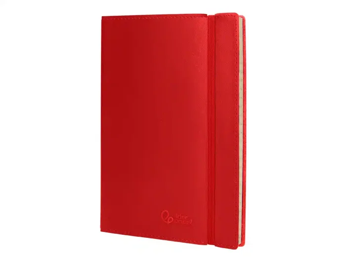 Liderpapel Libreta Similpiel A7 120 Hojas 70gr Cuadriculada Rojo