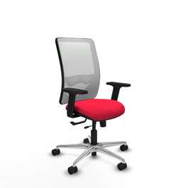 PIQUERAS Y CRESPO Silla de oficina Zulema con mecanismo Sincro/Traslack, Rojo y Blanco