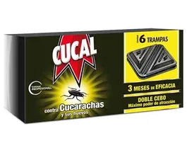 Cucal Trampas contra cucarachas y huevos doble cebo 3 meses de eficacia pack de 6 trampas