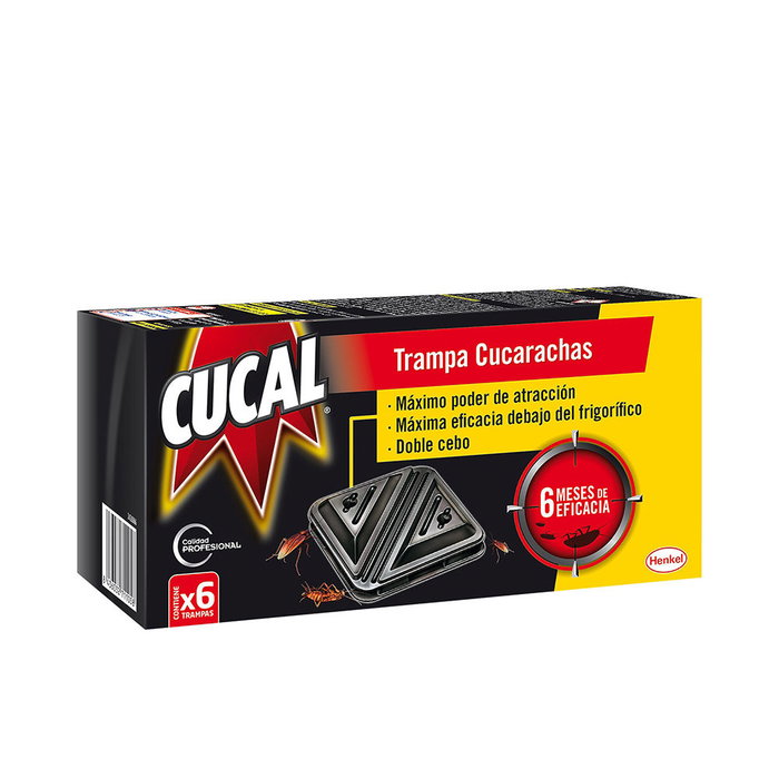 Cucal Trampas contra cucarachas y huevos doble cebo 3 meses de eficacia pack de 6 trampas
