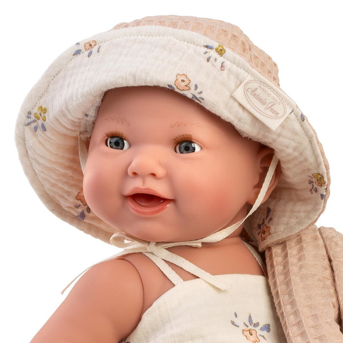 Muñecas Antonio Juan Muñeca Recién Nacida Mia Pipí Playera 50165, 42 cm, Hace Pipí con Biberón, Incluye Manta y Accesorios, Juguete para Niñas +3 años