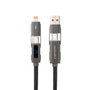 Nanocable Cable USB 2.0 con Display Digital, Cabezales Intercambiables (USB-C/USB-A a Lightning/USB-C), 27W, 1m, Negro
