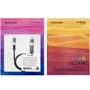 Nano Cable Cable USB-C 2.0 27W 10.01.2501 con Display Digital, Cabezales Intercambiables USB-C/USB-A a Lightning/USB-C, Mallado Algodón, 1 m, Negro