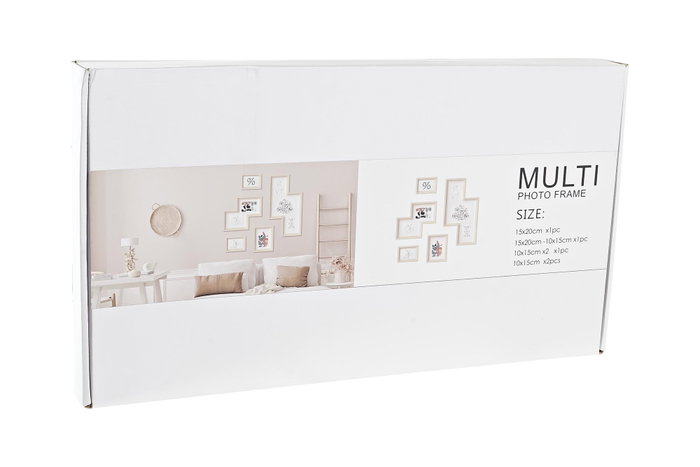 DKD Home Decor Set de 5 Marcos de Fotos Natural y Multicolor