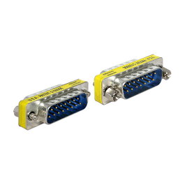 DeLOCK 65479 Cambiador de Género Sub-D 15 Macho a Macho, Plata