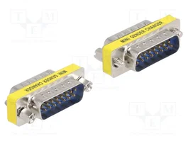 DeLOCK 65479 Cambiador de género Sub-D 15 Macho a Macho, Plata