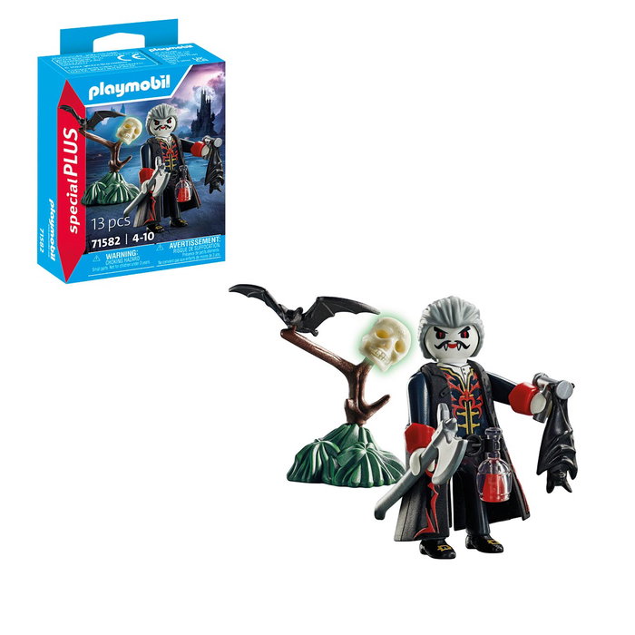 PLAYMOBIL 71582 Special Plus Drácula con Figura, 2 Murciélagos y Accesorios, Juguete para Niños de +4 Años